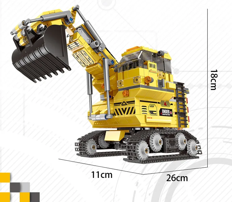 

Hot city 8in2 Engineering vehicle Giant excavator building block DIY Dump truck Bulldozer tractor Hanging tower bricks toys