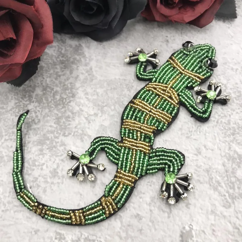 3D Ручная работа роскошные стразы нашивка с бусинами животные Пришивание на