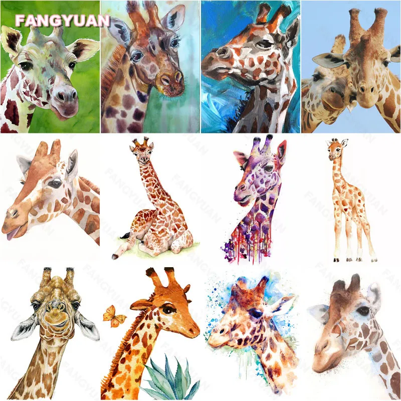 

Diamond Painting Kit Hand Drawn Color Giraffe Oil Painting Mosaic Sale Full Diamond Embroidery Home Decor Artwork Needlework