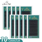 GLAMLASH, оптовая продажа, 10 штук, YY-образные готовые ресницы для наращивания, для салонов, индивидуальные ресницы для наращивания, OEM