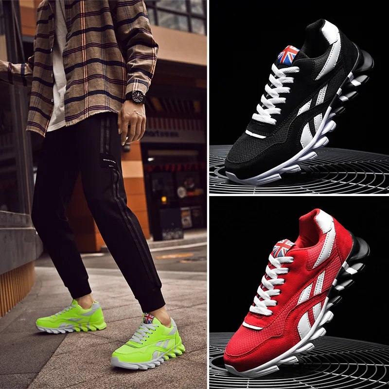 Newbeads Running Sneakers Men's and Women's Blade Casual Couple Sports Lace Up Shoes Big Size Mesh Shoes Size 35-48