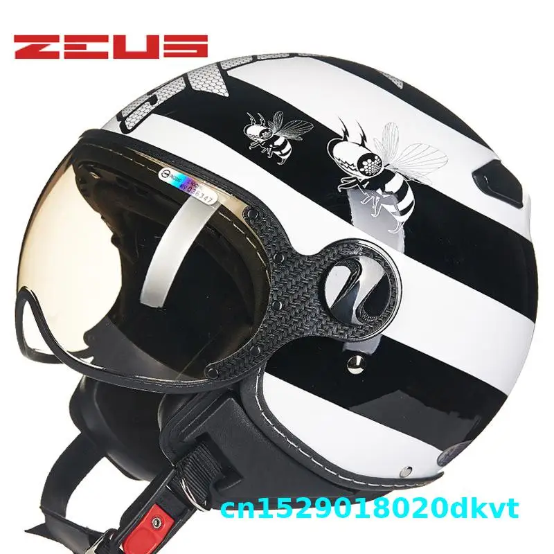 

ZEUS High-quality ABS motorcycle helmet men and women four seasons electric motorcycle motorcycle light personality half helmet