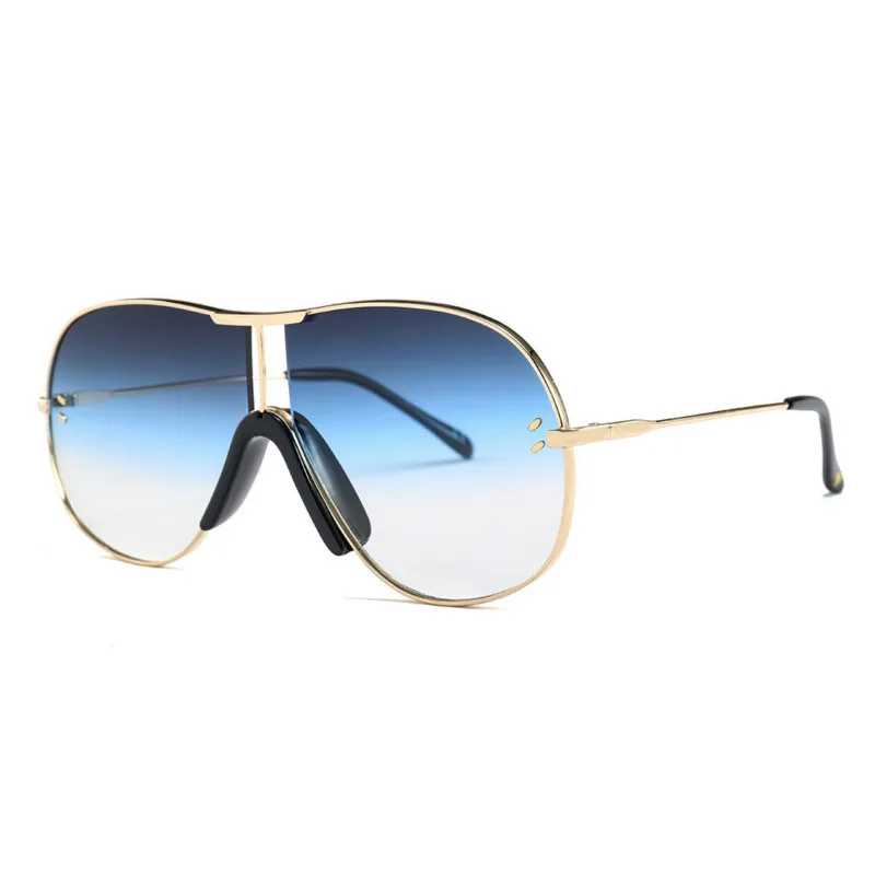 Солнцезащитные очки оверсайз для мужчин и женщин модные зеркальные солнечные