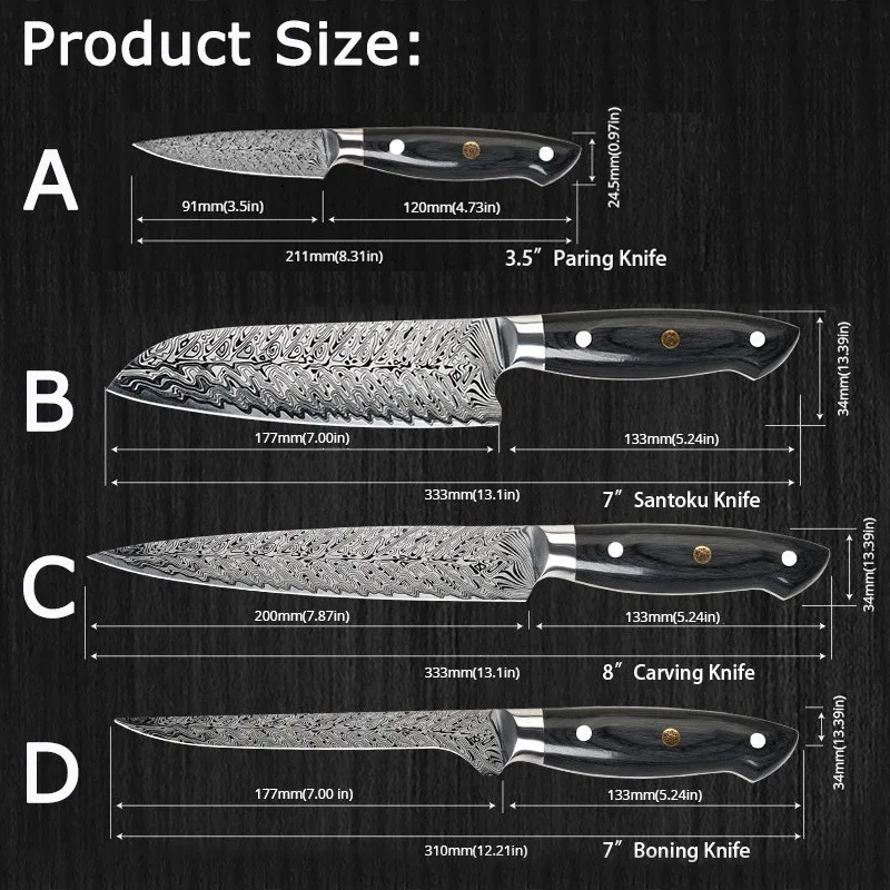 Профессиональный японский набор ножей шеф-повара ручной работы кованый кухонный