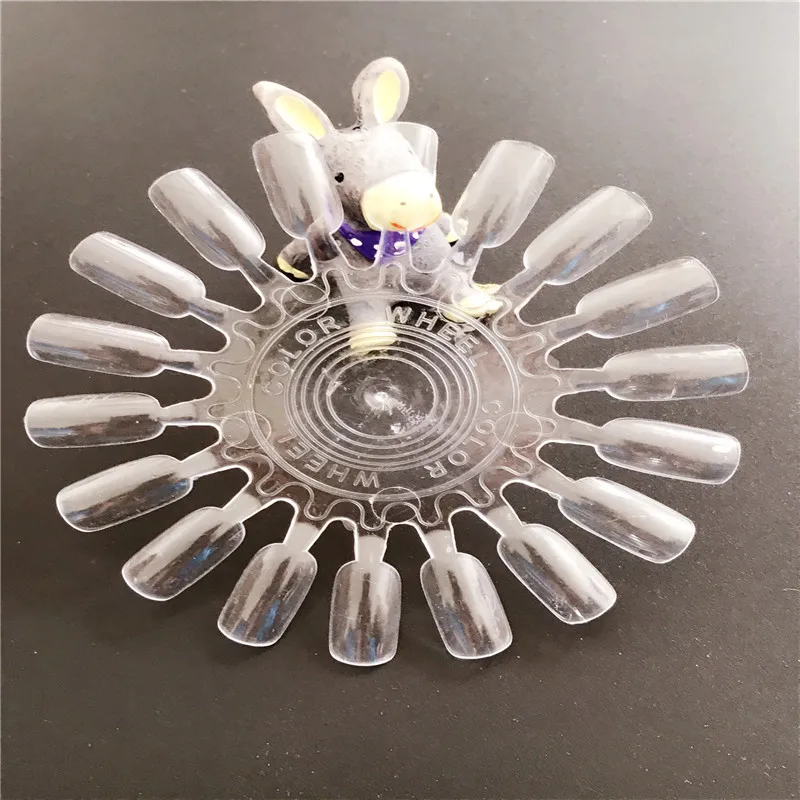 

False Fake Nail Design Tips Round Shape Display Palette Beige/Transparent Nail Tips Display For Practice Beginner