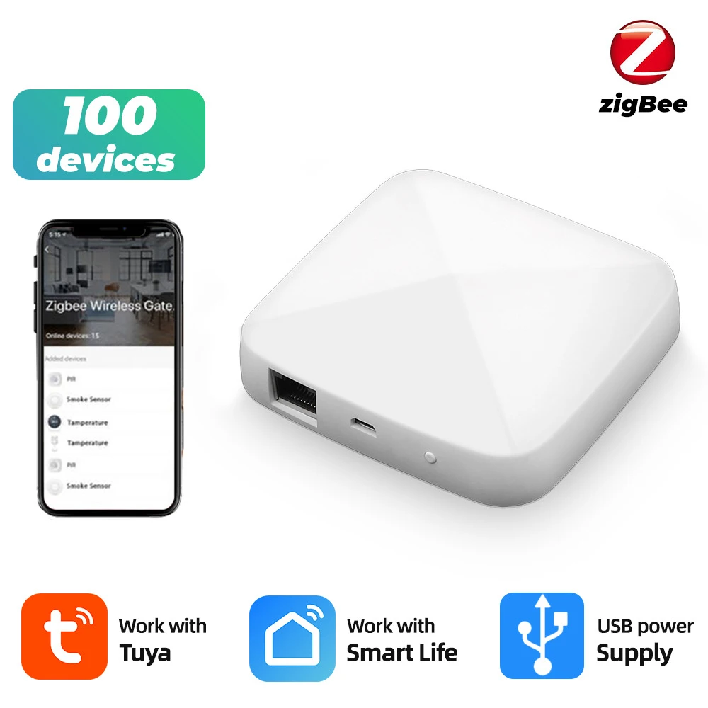 

Умный сетевой шлюз ZigBee 3,0, проводной хаб, мост Tuya Smart Life, дистанционное управление через приложение, работает с Alexa Google Home