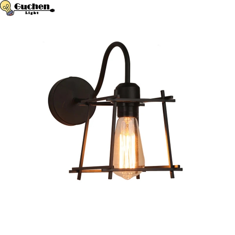 Винтажная настенная лампа в стиле индастриал настенные светильники ретро черные