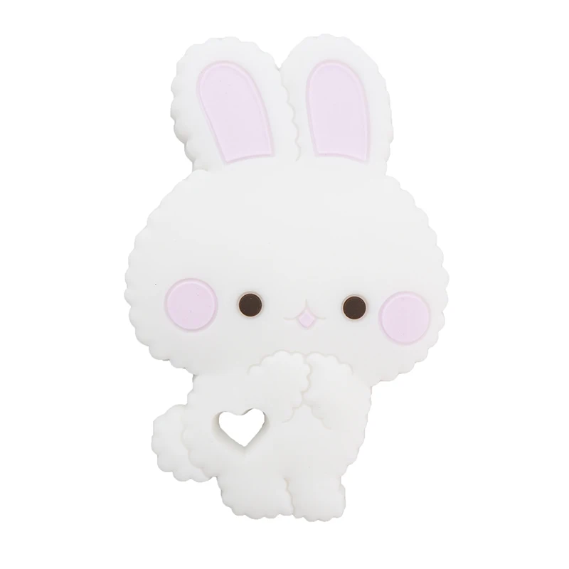 Lilac Chenkai 10 шт. BPA бесплатно силиконовые Грызунок «кролик» милые животные Catrtoon кролик Прорезыватели Для DIY кормящих сосок клип пустышки цепи - Цвет: Lilac