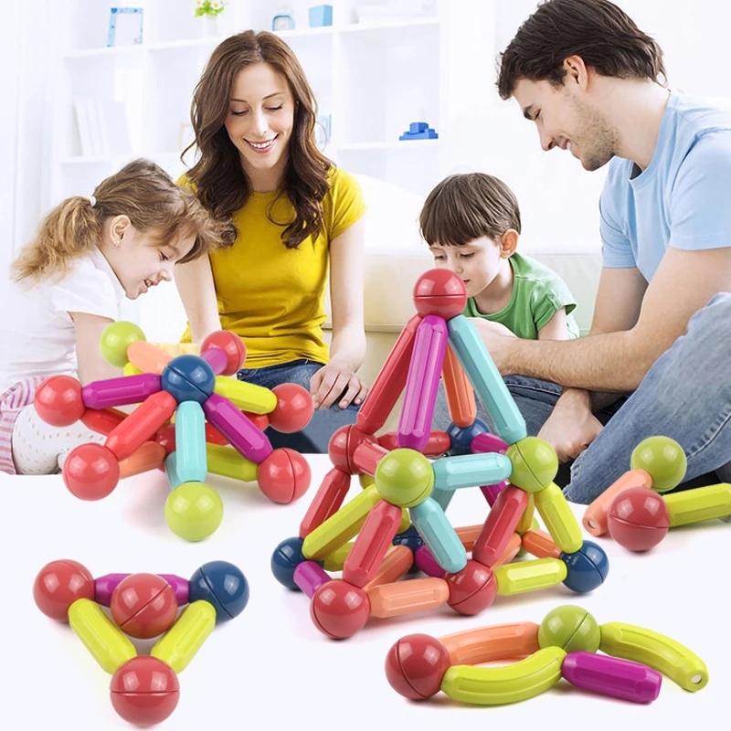 36-144PCS Constructor Variety Magnetic Rod Building Blocks Construction Set Early Learning for Children Toys Gift | Игрушки и хобби