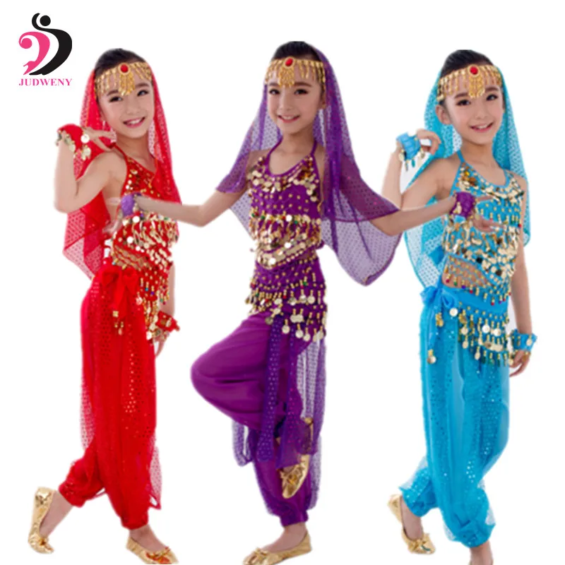 Индийский детский набор костюма для танца живота индийская танцевальная одежда