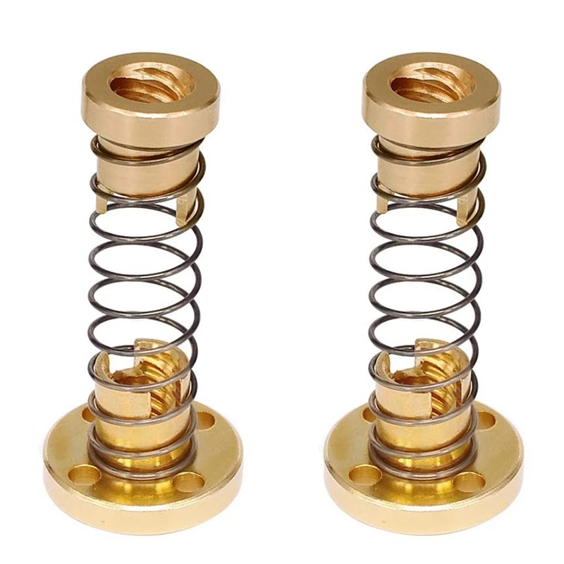 

ABSF T8 Anti Backlash Spring Loaded Nut Elimination Space Nut for 8mm Acme Threaded Rod Lead Screws (Pack of 2)