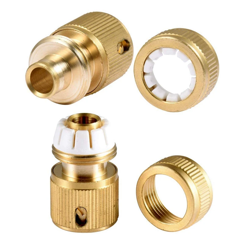 4 Pc Brass Hose Connector End Quick Connect Fitting 1/2 inch Pipe for Gardening Home Watering Car Wash | Дом и сад