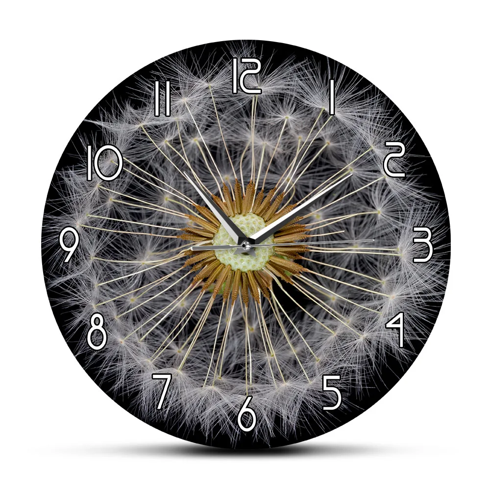 Современные настенные часы с изображением одуванчика ирландской маргаритки