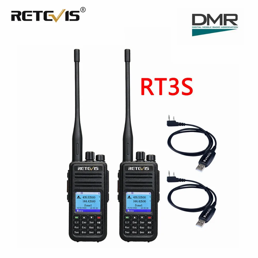 Двухдиапазонная цифровая рация DMR Walkie Talkie (GPS) 2 шт. Retevis RT3S VHF UHF DCDM TDMA Ham радио Hf