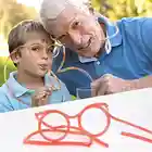 Забавные мягкие пластиковые соломенные очки, 1 шт., гибкие игрушки для питья, шутки для вечеринок, трубчатые инструменты, детские игрушки для дня рождения, вечерние НКИ