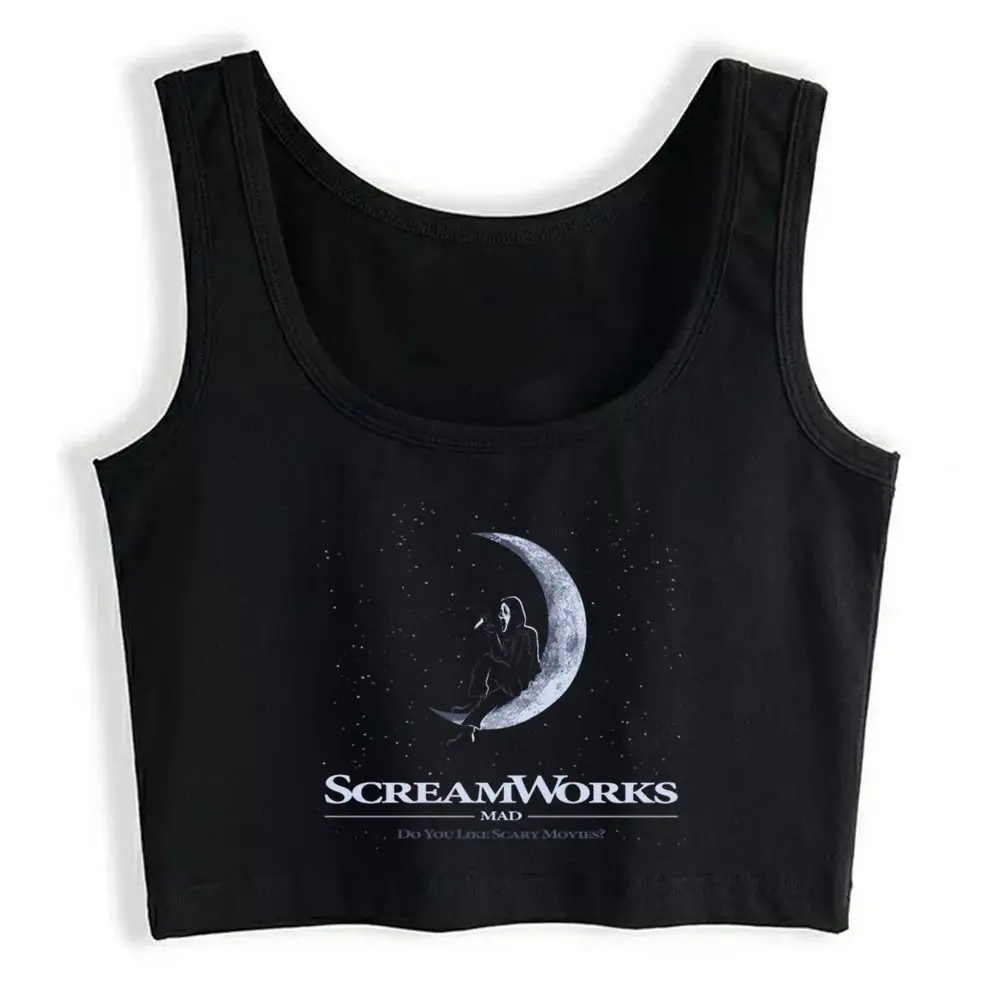 

Кроп Топ женский Screamworks модных черных туфель принт Топы Для женщин