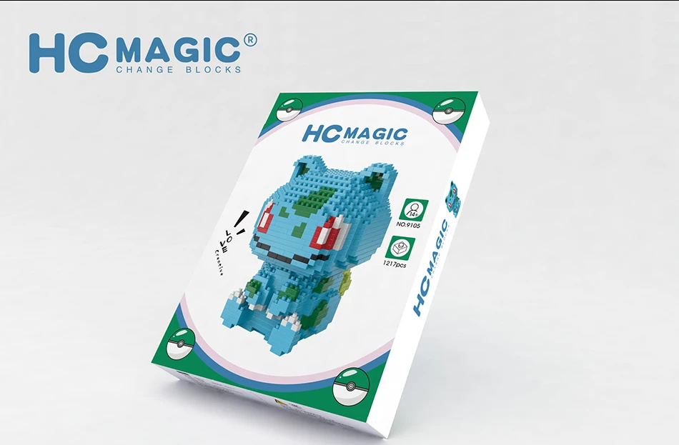HC волшебный Алмаз строительные блоки игрушки мультфильм микро кирпичи чармандер аниме игрушка аукциона фигурки милые дети подарок на день рождения