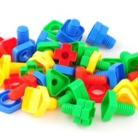 8 sets screw building blocks nut plastic diy disassembly insert model toy shape color recognize educational toys for children