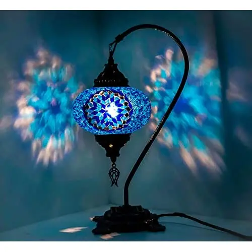 Турецкая лампа LaModaHome с лебединой шеей Марокканская мозаика настольная в стиле