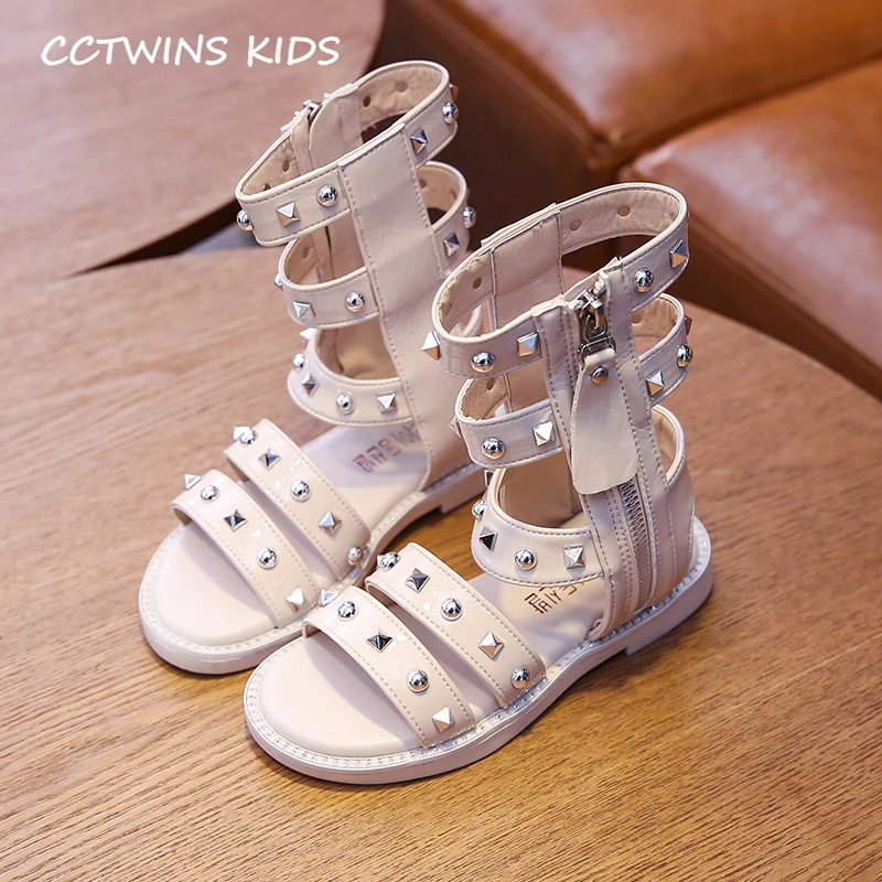 Kids Shoes 2020 Summer New Baby Pu Leather Gladiator Sandals Girls Brand High Top Children Fashion Stud Flat PY-GS-003 | Детская одежда