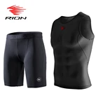 Спортивный костюм RION мужской сетчатый, трикотажный комплект из шорт для бега, тренировок в тренажерном зале, без рукавов