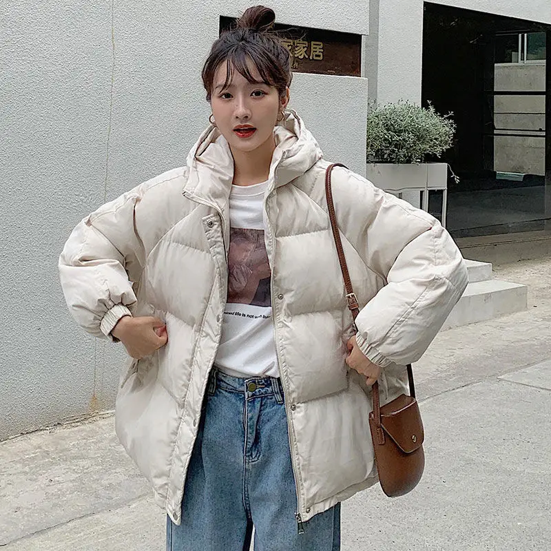 Loose Harajuku Jacket Women Warm Thick Short Parkas Mujer Winter Coat Women Cotton-Padded Jacket 2021 New Female Korean Hooded