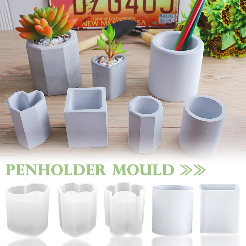 

Silicone DIY Aromatherapy Candles Mould Candle Holder Mold Resin Plaster Candlestick Storage Bucket Molds Crafts Creative Gift