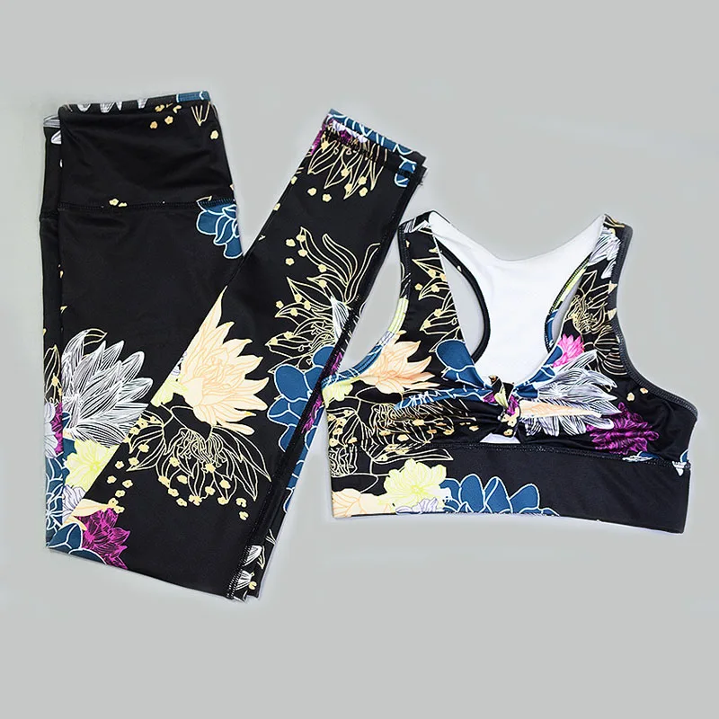 Женский комплект одежды для спортзала из 2 предметов тренировок и йоги длинные