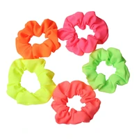 chiffon hair scrunchies elastic for girls fluorescent color hair ties solid color ponytail holders bright women hair accessories