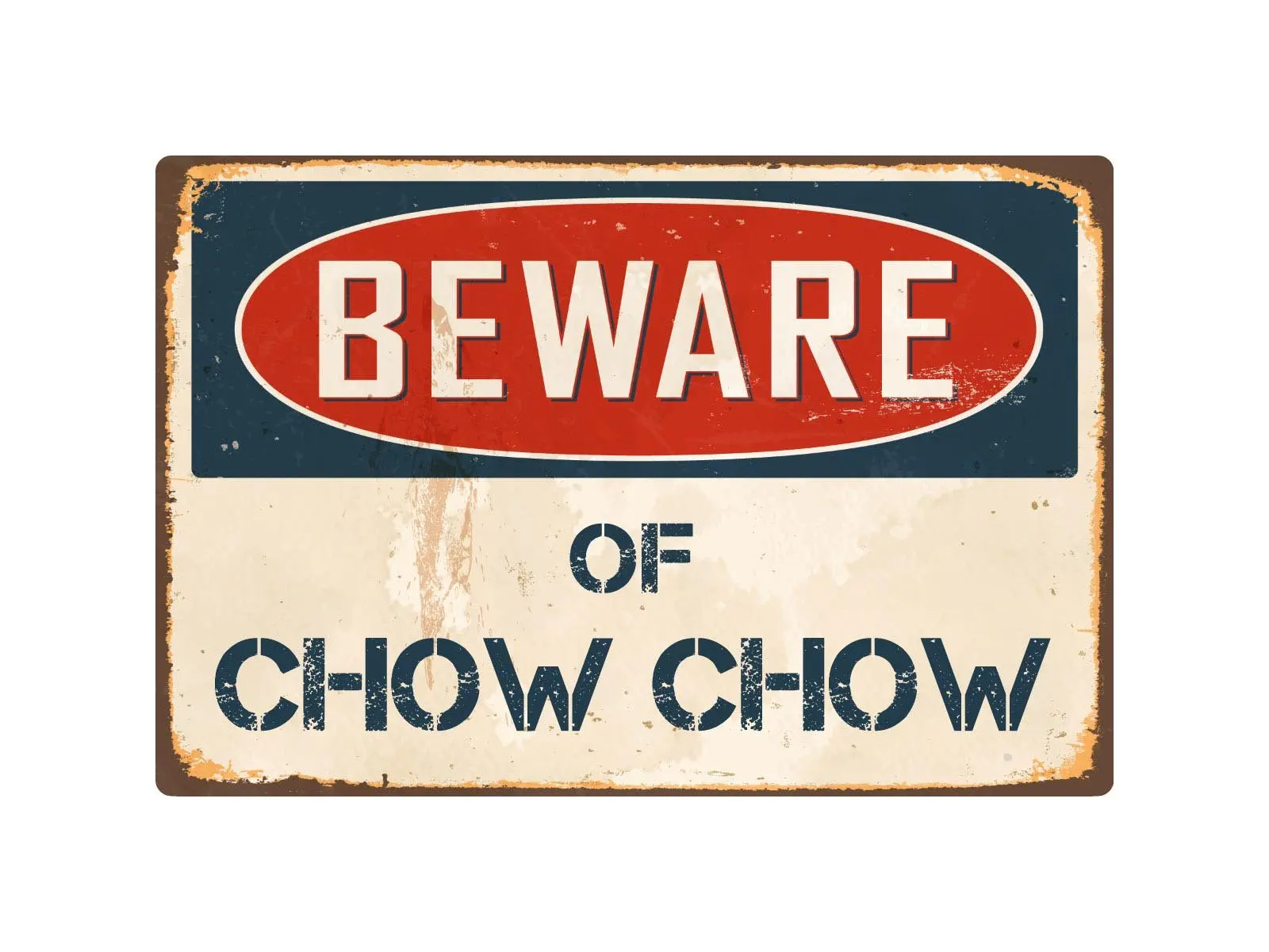 

Наклейка, пират, остерегайтесь Chow 8 дюймов x 12 дюймов, винтажный алюминиевый Ретро металлический знак VS110