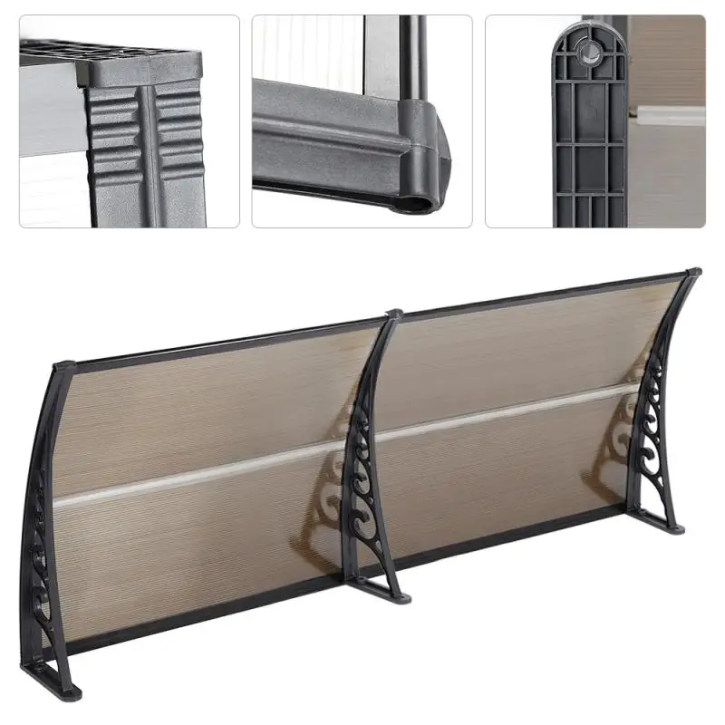 Бурый многочисленные размеры беседки Навесная дверь окна Козырек анти-УФ-патио крышка тени садовые принадлежности HWC on.