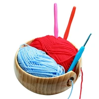 mlgb wooden woolen storage bowl hand woven sewing supplies tool with lid organizer holder for knitting perfect gift