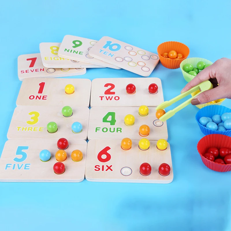 Деревянный Монтессори подсчитывая количество сортировка совпадение Настольная
