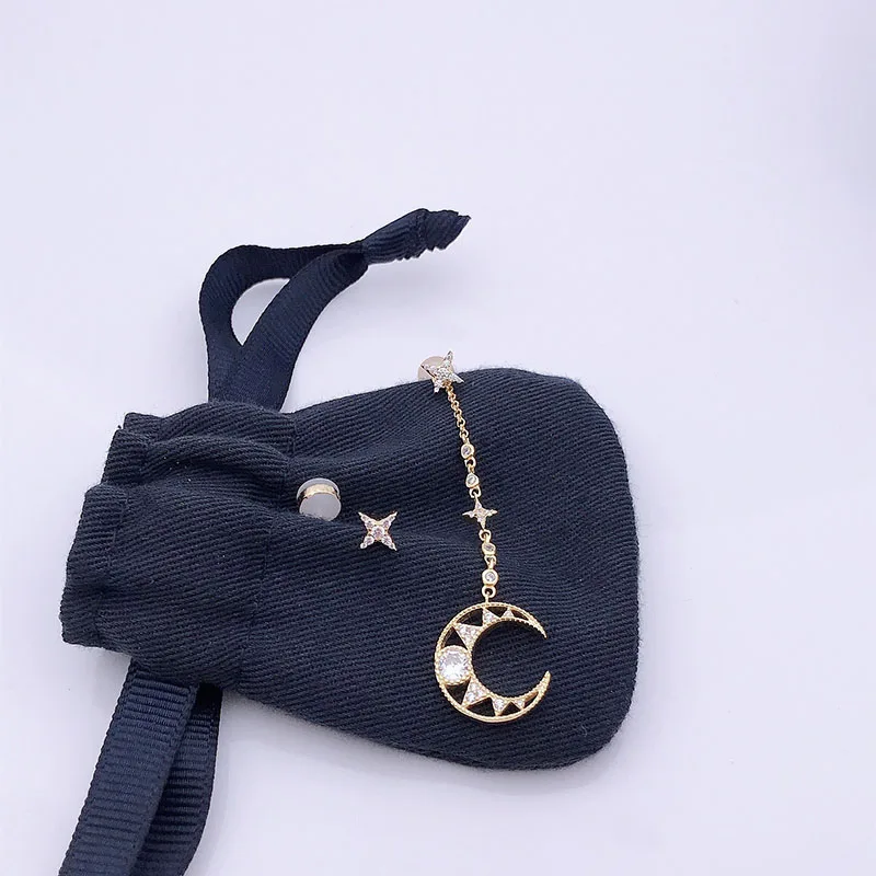 

Women's high quality personality Dream Star Moon asymmetric Earrings Fashion temperament Earrings