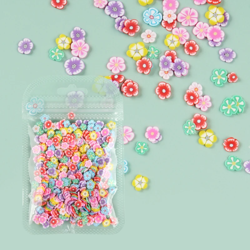 Soft Clay Mini Flower Nail Art Flakes Slices Colorful Spring Summer Nails Accessories Daisy Polymer Slice Decoration | Красота и