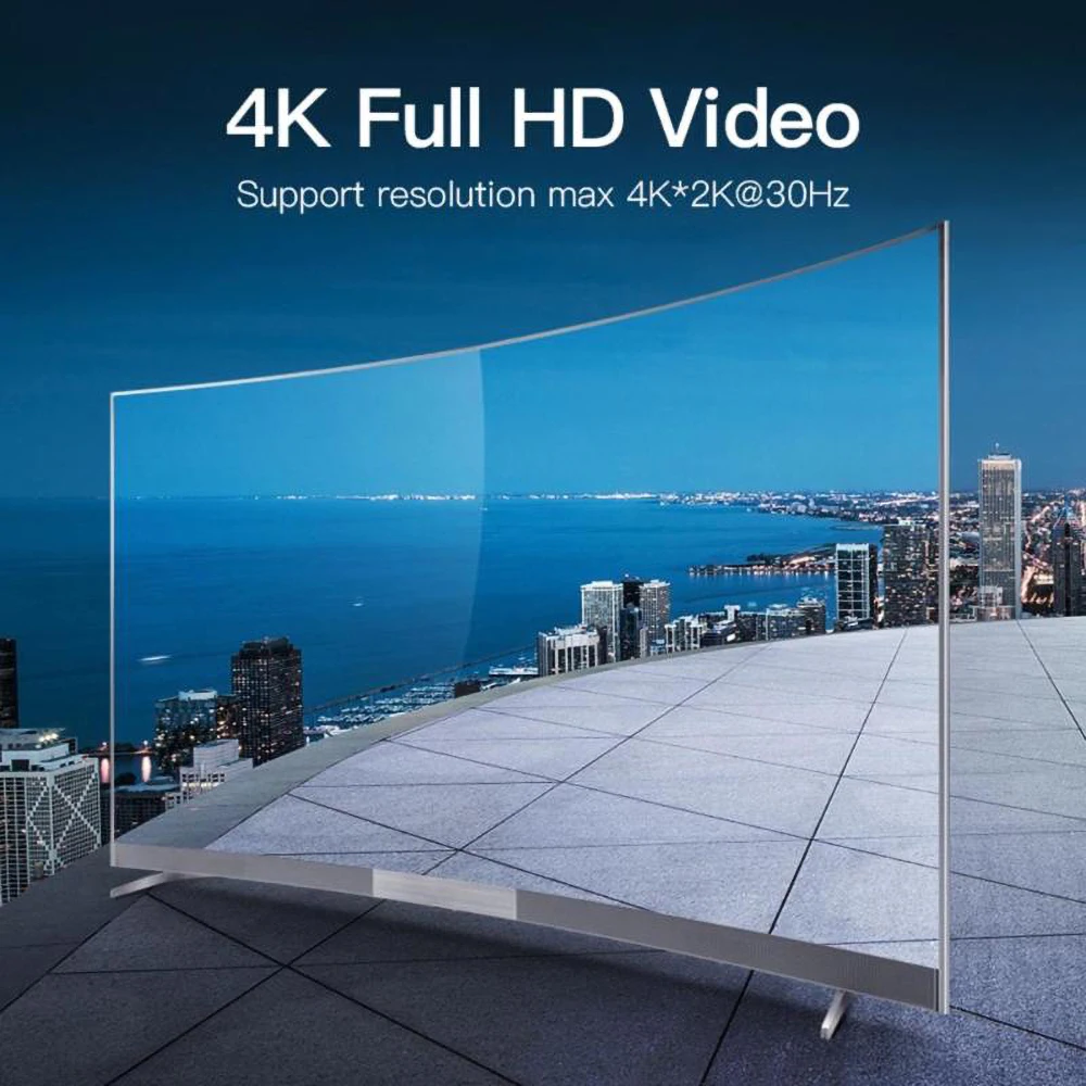 4K кабель-Переходник USB C на HDMI Кабель-адаптер Портативный 3 1 типа HDMI-совместимый