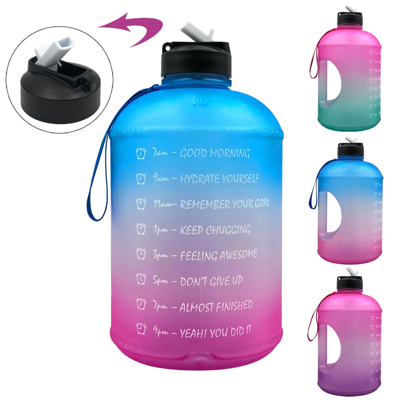 

Outdoor Drinking Jug Gradient Color Cup Bottles 1 Gallon Sports Bottle Safe Portable Water Cup Kettle Leak-proof Falling