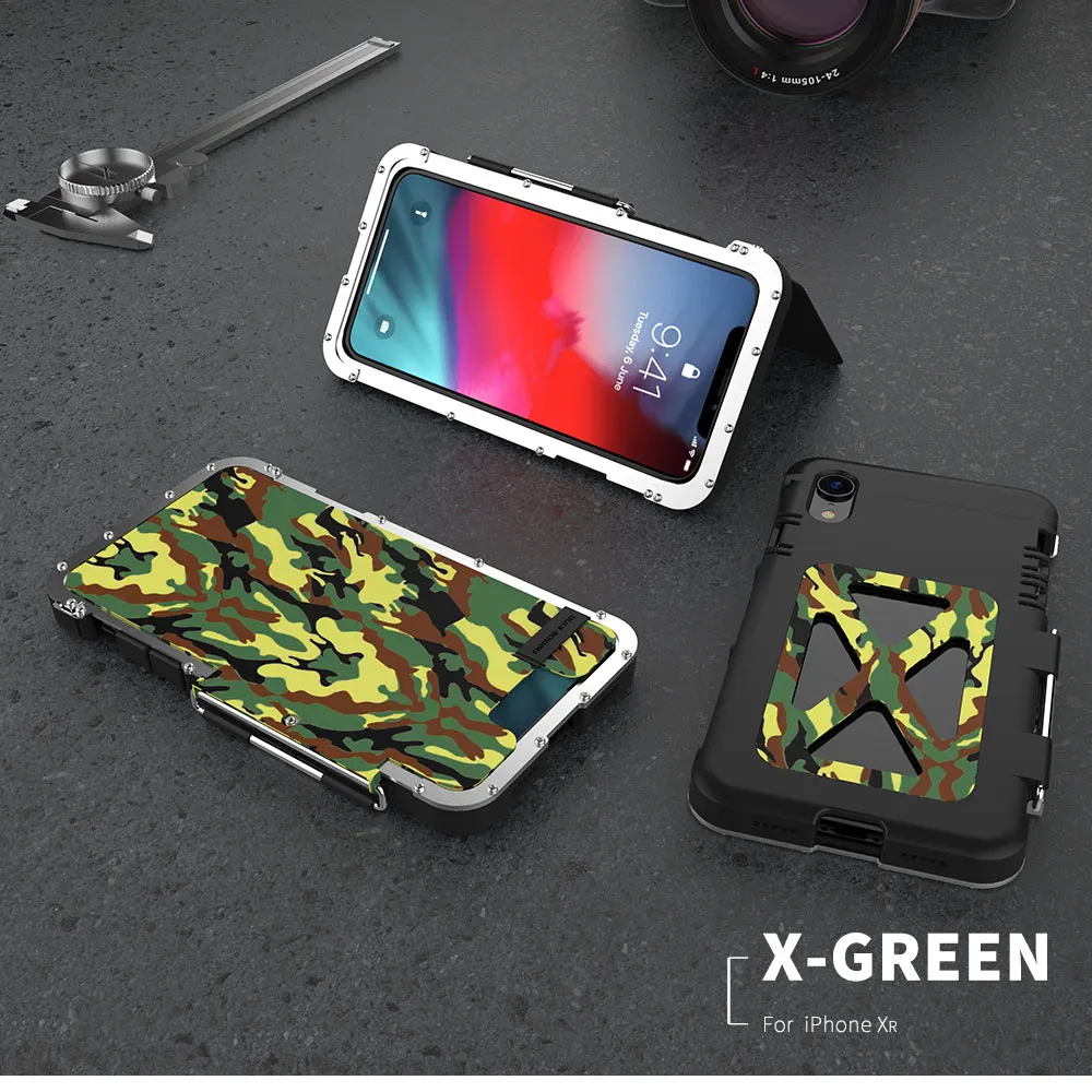 Камуфляжный металлический флип-чехол для телефона iphone 11, металлическая рамка, защита от падения, чехол для 11 pro max, противоударный