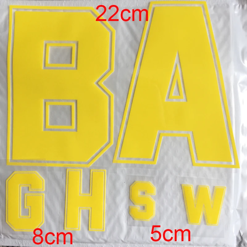 1PC-yellow-Big-leter Цифры буквы теплопередача нашивки название Спортивная тканевая наклейка Горячая теплопередача DIY железо на одежду мешок обувь - Цвет: 1PC-yellow-Big-leter