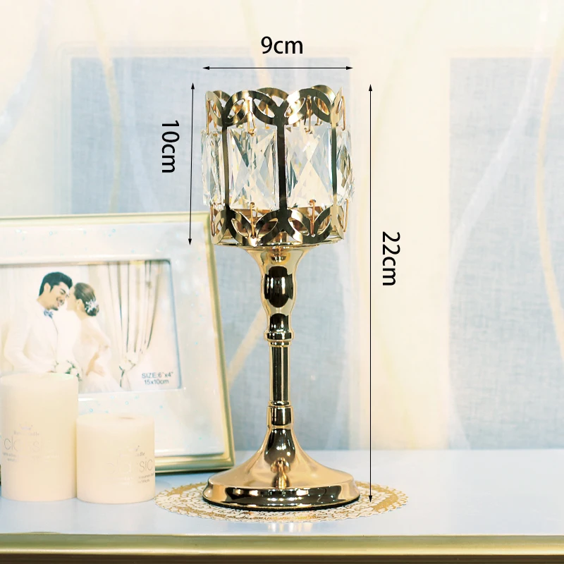 Nordic Glass Candlestick Crystal Gold Wedding Household Romantic Lights Ins Centre De Table Mariage Candlelight Dinner FC144 | Дом и сад