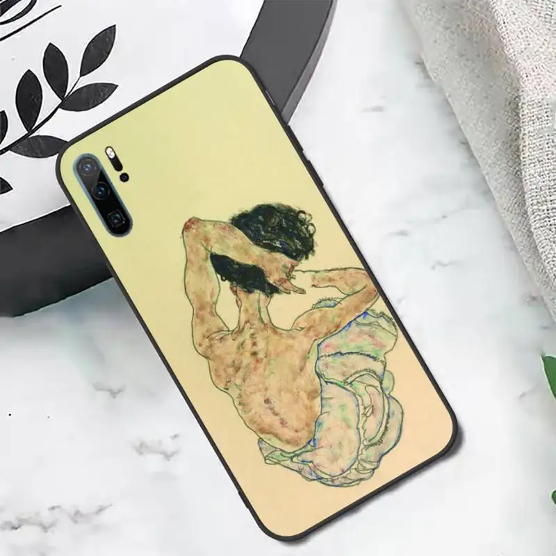 

Egon Schiele Art painting luxury design shell Phone Case For Huawei honor Mate P 10 20 30 40 i 9 8 pro x Lite smart 2019 nova 5t