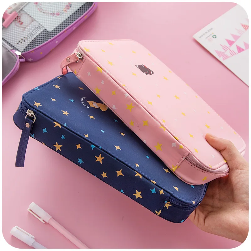 Вместительный школьный чехол для карандашей холщовый ручек мальчиков и