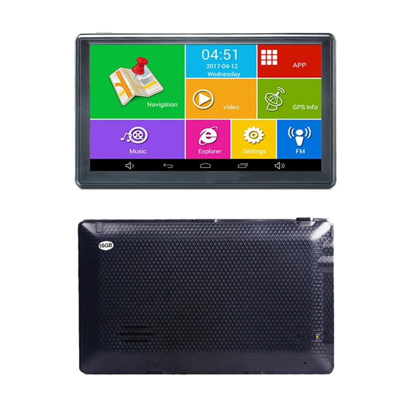 7" Anfilite 7 дюймовый емкостный экран DDR 512M rom 16GB Автомобильный gps-навигатор Android 4.4.2 wifi gps навигатор для грузовиков с тыловой камерой - Размер экрана, дюймов: 7"