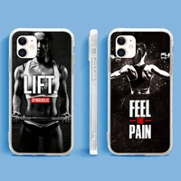 bodybuilding gym fitness muscle phone case for iphone 12 11 xsmax xr 8 7 6 pro 5s plus mini se soft transparent cover fundas