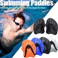1 pair professional swimming paddles swim practice correction paddling tools durable adjustable hand webbed gloves