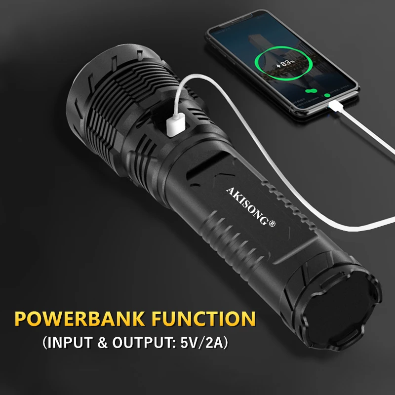 구매 3 × 크리 어 XHP70 야외 사냥 높은 전원 LED 강력한 손전등 USB 충전 랜 턴 캠핑 조명 전술 토치