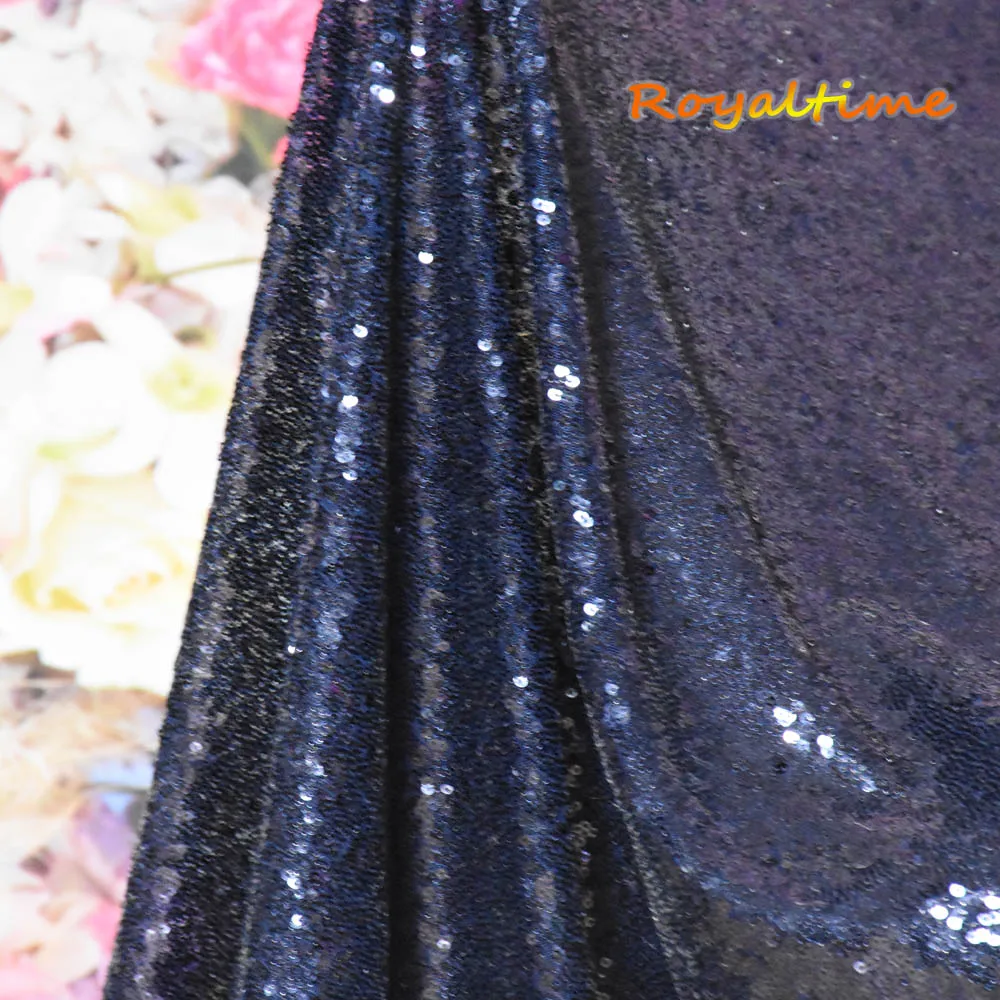 Navy Blue Royaltime Мерцающая неоновая зеленая блестящая ткань по двору двухсторонняя эластичная вышитая сетка африканская кружевная ткань для шитья платья - Цвет: Navy Blue