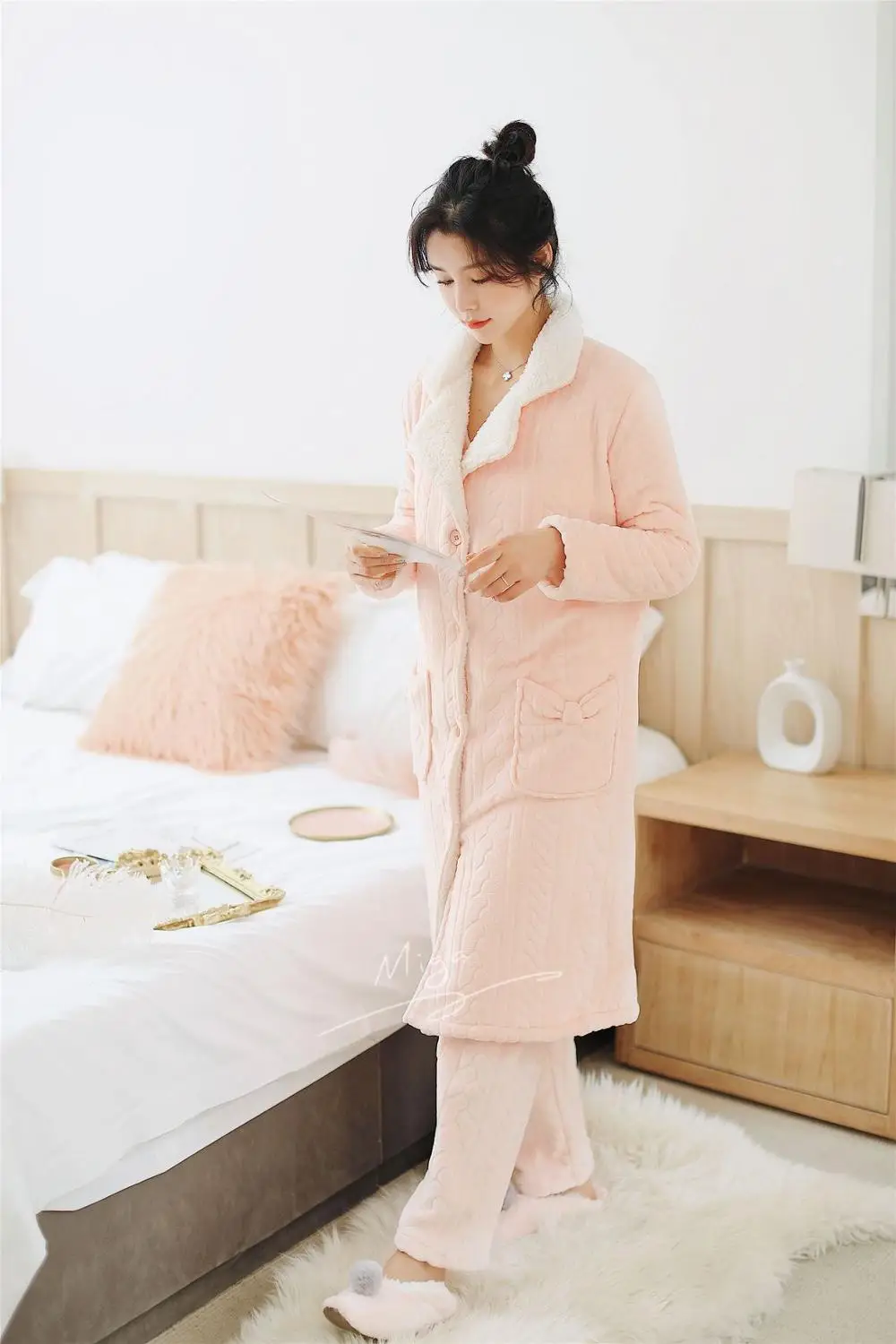 Зимние женские пижамы коралловые флисовые милые дамские Фланелевые домашние