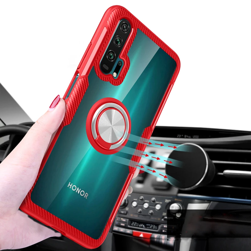 

Transparent Shockproof Ring Case For Huawei Honor 20 P20 Pro P30 Lite Honor20 Mate 20 Phone Clear TPU Cover Case On Honor 20 Pro