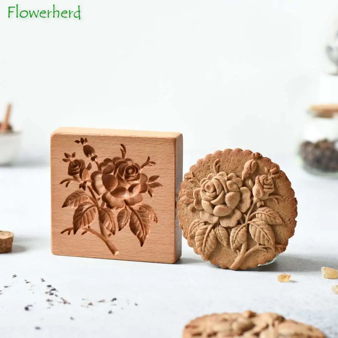 Форма для печенья деревянная форма имбиря пресс 3D тиснения торта инструменты
